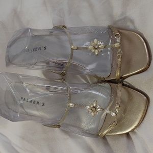 Palmer's gold and silver sandals size 35.